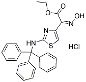 ETHYL (Z)-(HYDROXYIMINO)[2-(TRITYLAMINO)THIAZOL-4-YL]ACETATE HYDROCHLORIDE Struktur