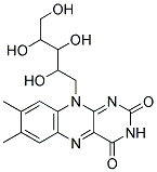 7,8-DIMETHYL-10-(2,3,4,5-TETRAHYDROXY-PENTYL)-10H-BENZO[G]PTERIDINE-2,4-DIONE Struktur