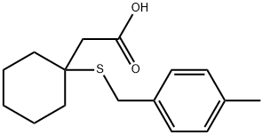 BETA-(4-METHYL-BENZYLSULFANYL)-BETA,BETA-CYCLOPENTAMETHYLENE-PROPIONIC ACID Struktur