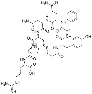 3-MERCAPTOPROPIONYL-TYR-PHE-GLN-ASN-CYS-PRO-ARG Struktur