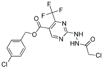 4-CHLOROBENZYL 2-[2-(2-CHLOROACETYL)HYDRAZINO]-4-(TRIFLUOROMETHYL)PYRIMIDINE-5-CARBOXYLATE Struktur