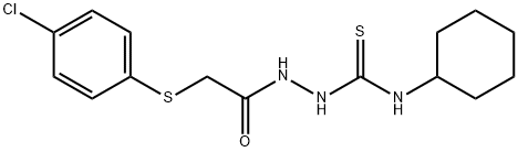 2-(2-[(4-CHLOROPHENYL)SULFANYL]ACETYL)-N-CYCLOHEXYL-1-HYDRAZINECARBOTHIOAMIDE Struktur