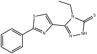 4-ETHYL-5-(2-PHENYL-1,3-THIAZOL-4-YL)-4H-1,2,4-TRIAZOL-3-YLHYDROSULFIDE Struktur