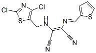 2-([(2,4-DICHLORO-1,3-THIAZOL-5-YL)METHYL]AMINO)-3-[(2-THIENYLMETHYLIDENE)AMINO]BUT-2-ENEDINITRILE Struktur