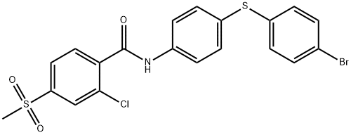 N-(4-[(4-BROMOPHENYL)SULFANYL]PHENYL)-2-CHLORO-4-(METHYLSULFONYL)BENZENECARBOXAMIDE Struktur