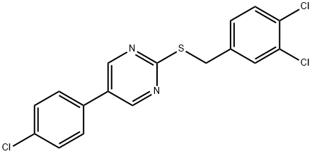 5-(4-CHLOROPHENYL)-2-PYRIMIDINYL 3,4-DICHLOROBENZYL SULFIDE Struktur