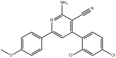 2-AMINO-4-(2,4-DICHLOROPHENYL)-6-(4-METHOXYPHENYL)NICOTINONITRILE Struktur