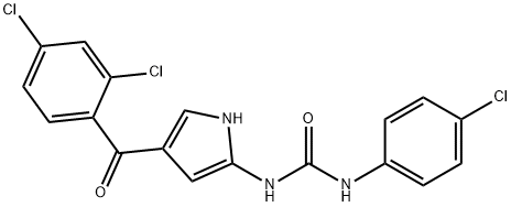 N-(4-CHLOROPHENYL)-N'-[4-(2,4-DICHLOROBENZOYL)-1H-PYRROL-2-YL]UREA Struktur