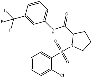 1-[(2-CHLOROPHENYL)SULFONYL]-N-[3-(TRIFLUOROMETHYL)PHENYL]-2-PYRROLIDINECARBOXAMIDE Struktur