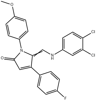 5-[(3,4-DICHLOROANILINO)METHYLENE]-4-(4-FLUOROPHENYL)-1-(4-METHOXYPHENYL)-1,5-DIHYDRO-2H-PYRROL-2-ONE Struktur