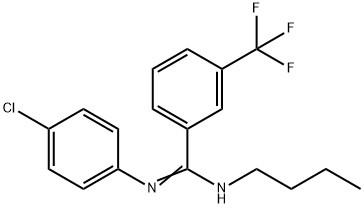 N'-BUTYL-N-(4-CHLOROPHENYL)-3-(TRIFLUOROMETHYL)BENZENECARBOXIMIDAMIDE Struktur