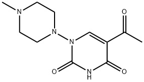 5-ACETYL-1-(4-METHYLPIPERAZINO)-2,4(1H,3H)-PYRIMIDINEDIONE Struktur