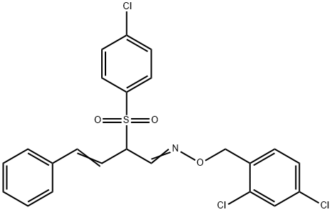 2-[(4-CHLOROPHENYL)SULFONYL]-4-PHENYL-3-BUTENAL O-(2,4-DICHLOROBENZYL)OXIME Struktur