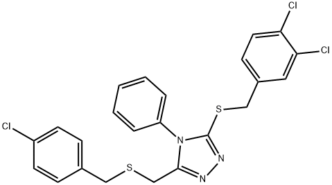 3-([(4-CHLOROBENZYL)SULFANYL]METHYL)-5-[(3,4-DICHLOROBENZYL)SULFANYL]-4-PHENYL-4H-1,2,4-TRIAZOLE Struktur