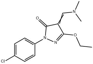 2-(4-CHLOROPHENYL)-4-[(DIMETHYLAMINO)METHYLENE]-5-ETHOXY-2,4-DIHYDRO-3H-PYRAZOL-3-ONE Struktur