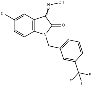 5-CHLORO-1-[3-(TRIFLUOROMETHYL)BENZYL]-1H-INDOLE-2,3-DIONE 3-OXIME Struktur