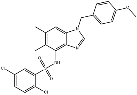 2,5-DICHLORO-N-[1-(4-METHOXYBENZYL)-5,6-DIMETHYL-1H-1,3-BENZIMIDAZOL-4-YL]BENZENESULFONAMIDE Struktur