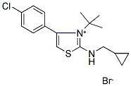 3-(TERT-BUTYL)-4-(4-CHLOROPHENYL)-2-[(CYCLOPROPYLMETHYL)AMINO]-1,3-THIAZOL-3-IUM BROMIDE Struktur