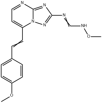 N'-METHOXY-N-[7-(4-METHOXYSTYRYL)[1,2,4]TRIAZOLO[1,5-A]PYRIMIDIN-2-YL]IMINOFORMAMIDE Struktur