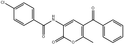 N-(5-BENZOYL-6-METHYL-2-OXO-2H-PYRAN-3-YL)-4-CHLOROBENZENECARBOXAMIDE Struktur