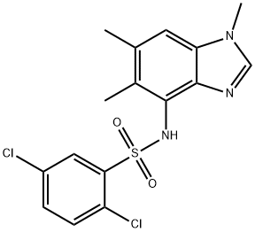 2,5-DICHLORO-N-(1,5,6-TRIMETHYL-1H-1,3-BENZIMIDAZOL-4-YL)BENZENESULFONAMIDE Struktur