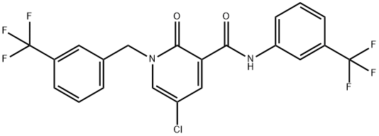 5-CHLORO-2-OXO-1-[3-(TRIFLUOROMETHYL)BENZYL]-N-[3-(TRIFLUOROMETHYL)PHENYL]-1,2-DIHYDRO-3-PYRIDINECARBOXAMIDE Struktur