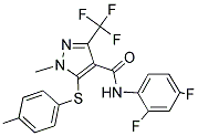 N-(2,4-DIFLUOROPHENYL)-1-METHYL-5-[(4-METHYLPHENYL)SULFANYL]-3-(TRIFLUOROMETHYL)-1H-PYRAZOLE-4-CARBOXAMIDE Struktur