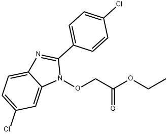 ETHYL 2-([6-CHLORO-2-(4-CHLOROPHENYL)-1H-1,3-BENZIMIDAZOL-1-YL]OXY)ACETATE Struktur