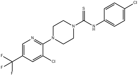 ((4-CHLOROPHENYL)AMINO)(4-(3-CHLORO-5-(TRIFLUOROMETHYL)(2-PYRIDYL))PIPERAZINYL)METHANE-1-THIONE Struktur