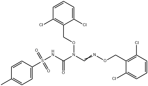 (([[(2,6-DICHLOROBENZYL)OXY](([(2,6-DICHLOROBENZYL)OXY]IMINO)METHYL)AMINO]CARBONYL)AMINO)(4-METHYLPHENYL)DIOXO-LAMBDA6-SULFANE Struktur