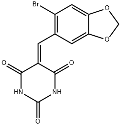 5-[(6-BROMO-1,3-BENZODIOXOL-5-YL)METHYLENE]-2,4,6(1H,3H,5H)-PYRIMIDINETRIONE Struktur