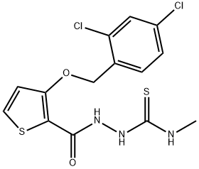 2-((3-[(2,4-DICHLOROBENZYL)OXY]-2-THIENYL)CARBONYL)-N-METHYL-1-HYDRAZINECARBOTHIOAMIDE Struktur