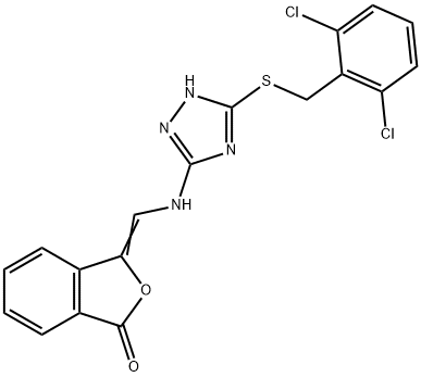 3-[((3-[(2,6-DICHLOROBENZYL)SULFANYL]-1H-1,2,4-TRIAZOL-5-YL)AMINO)METHYLENE]-2-BENZOFURAN-1(3H)-ONE Struktur