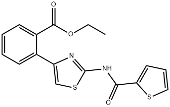 ETHYL 2-(2-[(2-THIENYLCARBONYL)AMINO]-1,3-THIAZOL-4-YL)BENZENECARBOXYLATE Struktur