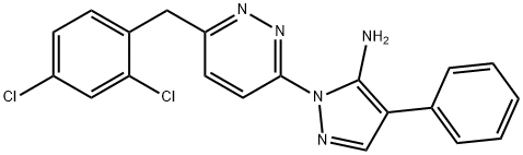 1-[6-(2,4-DICHLOROBENZYL)-3-PYRIDAZINYL]-4-PHENYL-1H-PYRAZOL-5-AMINE Struktur