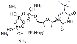 3'-AZIDO 3'-DEOXYTHYMIDINE 5'-TRIPHOSPHATE, TETRATRIETHYLAMMONIUM SALT, [METHYL-3H]- Struktur