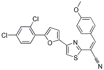 2-(4-[5-(2,4-DICHLOROPHENYL)-2-FURYL]-1,3-THIAZOL-2-YL)-3-(4-METHOXYPHENYL)ACRYLONITRILE Struktur