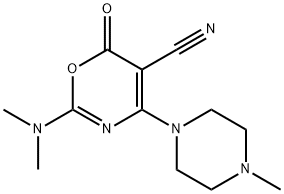 2-(DIMETHYLAMINO)-4-(4-METHYLPIPERAZINO)-6-OXO-6H-1,3-OXAZINE-5-CARBONITRILE Struktur