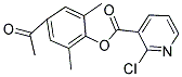 4-ACETYL-2,6-DIMETHYLPHENYL 2-CHLORONICOTINATE Struktur