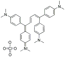 DIMETHYL[4-[1,5,5-TRIS(4-DIMETHYLAMINOPHENYL)-2,4-PENTADIENYLIDENE]-2,5-CYCLOHEXADIEN-1-YLIDENE]AMMONIUM PERCHLORATE Struktur