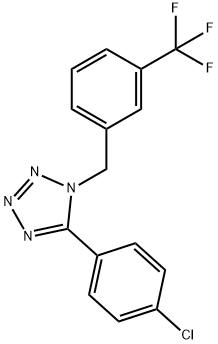 5-(4-CHLOROPHENYL)-1-[3-(TRIFLUOROMETHYL)BENZYL]-1H-1,2,3,4-TETRAAZOLE Struktur