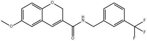 6-METHOXY-N-[3-(TRIFLUOROMETHYL)BENZYL]-2H-CHROMENE-3-CARBOXAMIDE Struktur