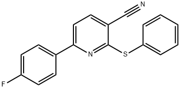 6-(4-FLUOROPHENYL)-2-(PHENYLSULFANYL)NICOTINONITRILE Struktur