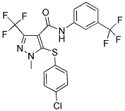 5-[(4-CHLOROPHENYL)SULFANYL]-1-METHYL-3-(TRIFLUOROMETHYL)-N-[3-(TRIFLUOROMETHYL)PHENYL]-1H-PYRAZOLE-4-CARBOXAMIDE Struktur