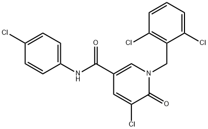 5-CHLORO-N-(4-CHLOROPHENYL)-1-(2,6-DICHLOROBENZYL)-6-OXO-1,6-DIHYDRO-3-PYRIDINECARBOXAMIDE Struktur