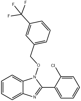 2-(2-CHLOROPHENYL)-1-([3-(TRIFLUOROMETHYL)BENZYL]OXY)-1H-1,3-BENZIMIDAZOLE Struktur