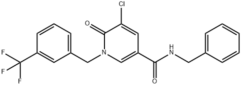 N-BENZYL-5-CHLORO-6-OXO-1-[3-(TRIFLUOROMETHYL)BENZYL]-1,6-DIHYDRO-3-PYRIDINECARBOXAMIDE Struktur