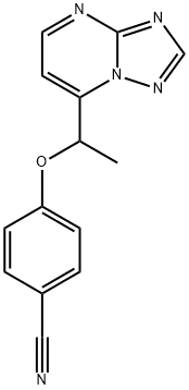 4-(1-[1,2,4]TRIAZOLO[1,5-A]PYRIMIDIN-7-YLETHOXY)BENZENECARBONITRILE Struktur