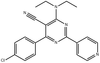 4-(4-CHLOROPHENYL)-6-(DIETHYLAMINO)-2-(4-PYRIDINYL)-5-PYRIMIDINECARBONITRILE Struktur