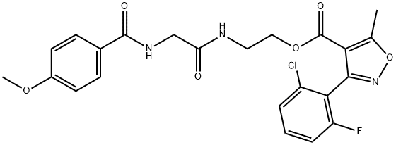 2-((2-[(4-METHOXYBENZOYL)AMINO]ACETYL)AMINO)ETHYL 3-(2-CHLORO-6-FLUOROPHENYL)-5-METHYL-4-ISOXAZOLECARBOXYLATE Struktur